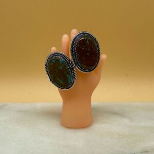 Vintage Native American turquoise stone earrings Sterling silver - 00G02U